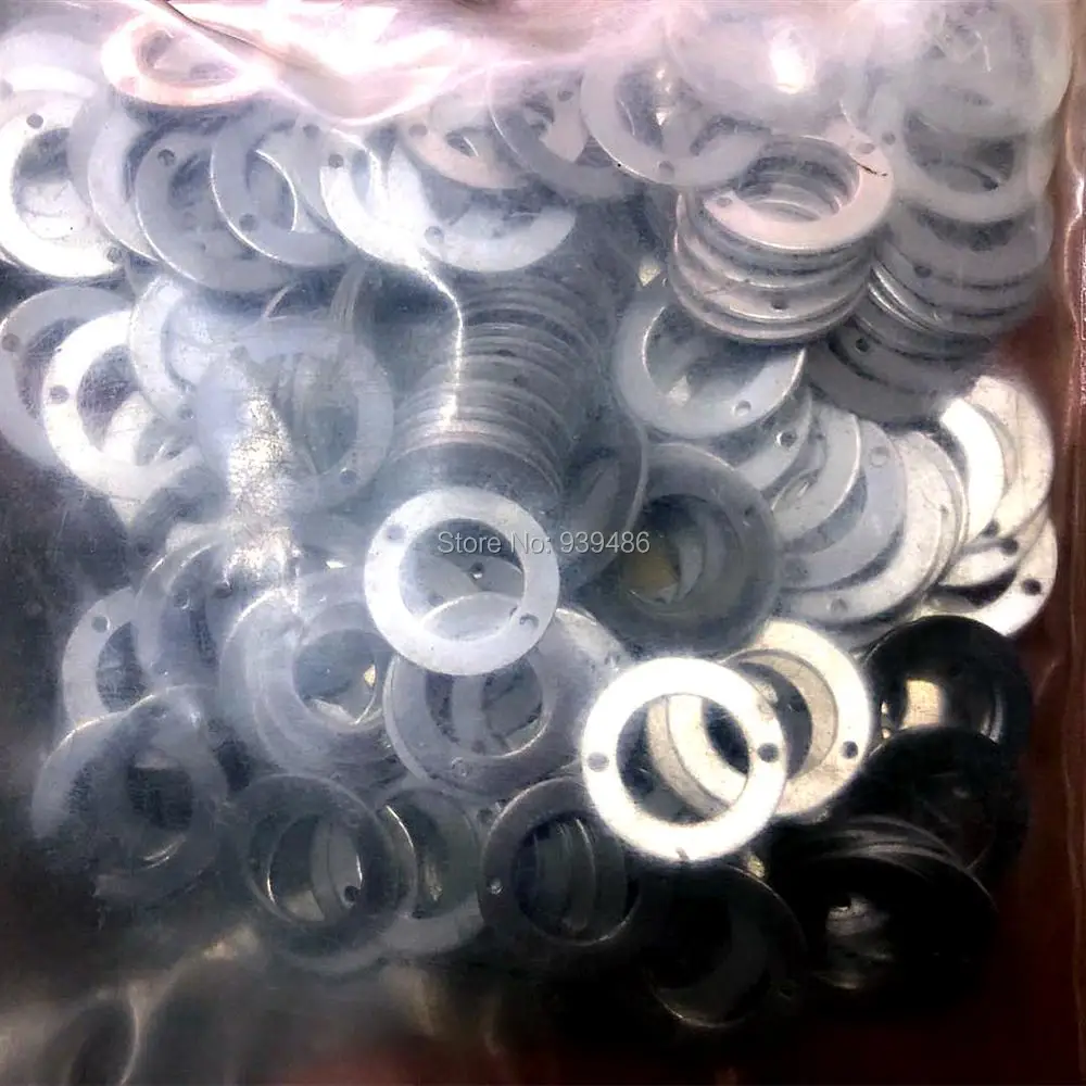 100pcs 12*19*1 Copper Washer 2 Holes Aluminum Gasket for Diesel Common Rail Injector Oil outlet Valve Sealing Shim Repair Tool view 4