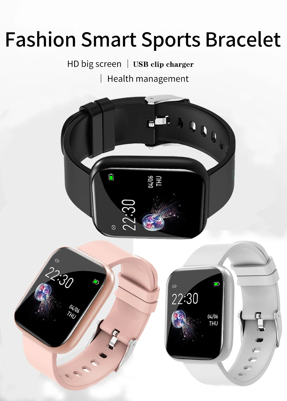 Reloj inteligente I5 PK P70 P68 para hombre y mujer, accesorio de pulsera resistente al agua con Bluetooth, control del ritmo cardíaco y seguimiento