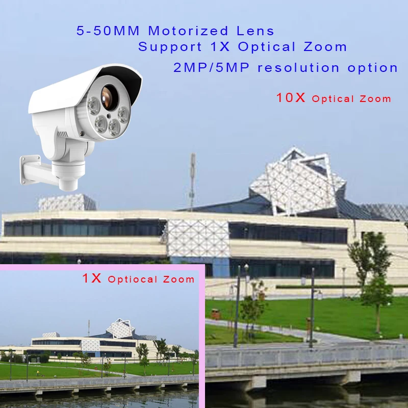 1080P IP Camera Outdoor supports PTZ onvif H.265 5-50mm Motorized Lens Waterproof Bullet Camera for security camera surveillance