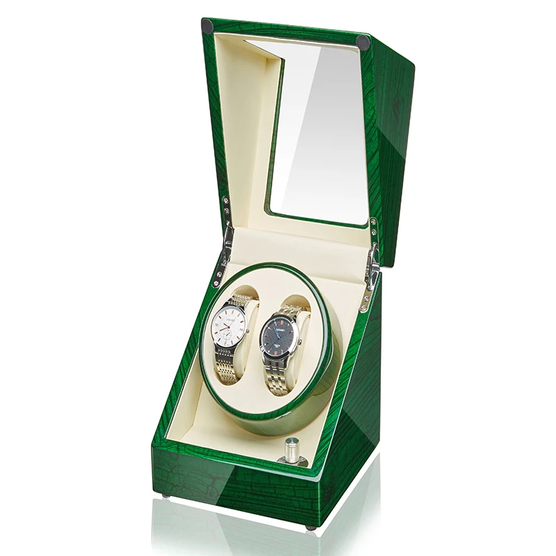 Double Watch Winder with Quiet Japanese Motor Remontoir Montre Automatique Jewelry Box