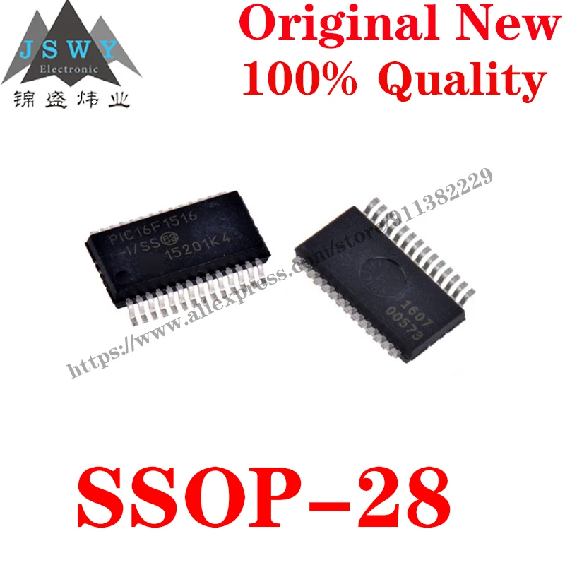 10~100 PCS PIC16F1516-I/SS SSOP28 Semiconductor 8-bit microcontroller -MCU IC Chip for module arduino Free Shipping 16F1516-I/SS