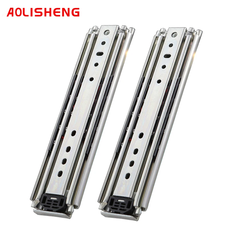 AOLISHENG Heavy-Duty Slide Rail Slide Rail 76 Wide Load Bearing Cabinet Drawer Rail Caravan Rail Industrial Rail