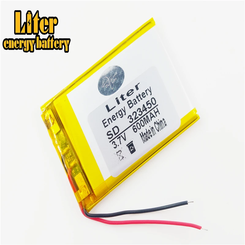 Rechargeable Battery 323450  303550 600mah Li-Po lithium polymer battery 3.7v For GPS MP3 MP4 MP5 DVD  Toy Driving Recorder