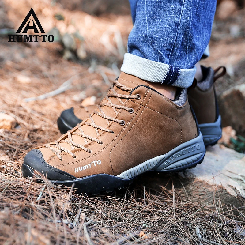 HUMTTO Waterproof Hiking Shoes Men Genuine Leather Outdoor Mountain Boots Sports Sneakers Warm Tactical Hunting Trekking Boots