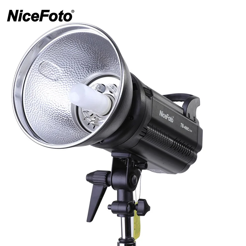 NiceFoto TB-300C 300W GN55 Monolight Strobe Studio Mini Flash with LED Display Bowens Mount Lamp Head for Portrait Photography