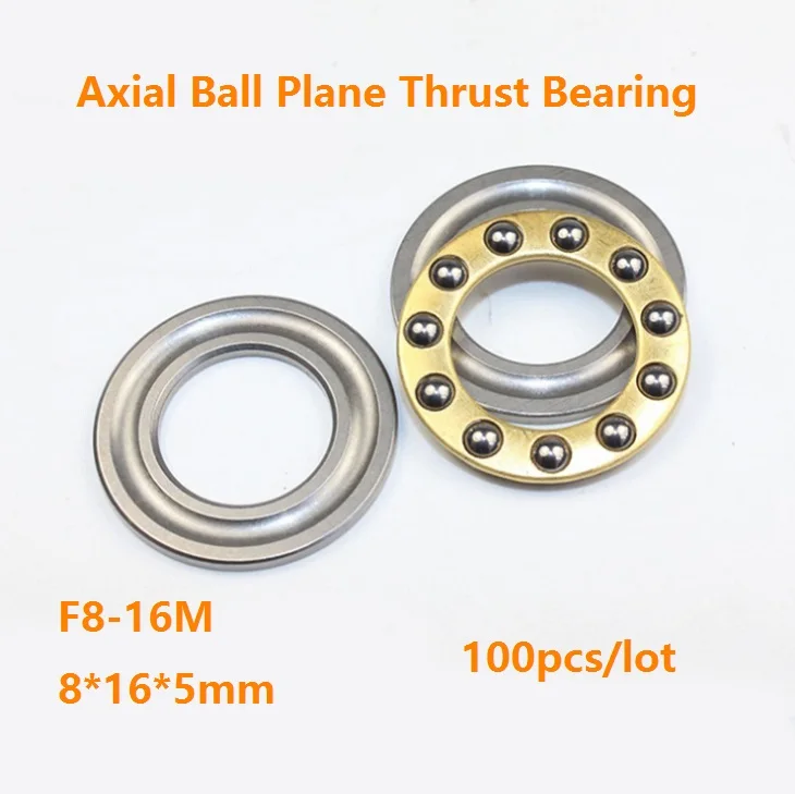 

100 шт./лот F8-16M 8 × 16 × 5 мм Высококачественный осевой шариковый плоский упорный подшипник Mini Plane шарикоподшипник 8*16*5 мм