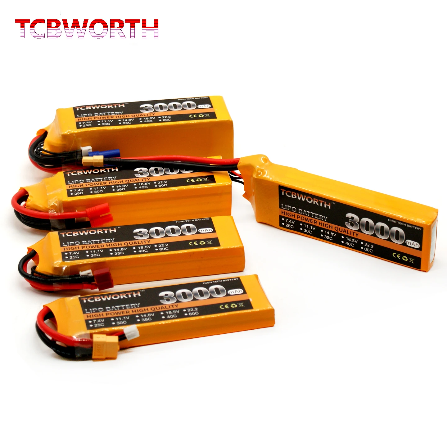 TCBWORTH nueva batería Lipo 2S 4S 7,4 v 14,8 v 1500mAh 2200mAh 3000mAh 4000mAh 5200mAh 6000mAh XT60 Deans enchufe para RC coche Drone barco