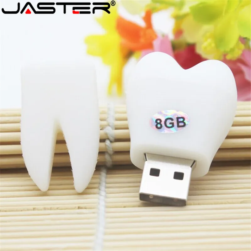 JASTER-pen drive En forma de diente modelo dientes usb flash drive, pendrive de 4GB, 8GB, 16GB, 32GB, 64GB, memory stick de dibujos animados, regalo