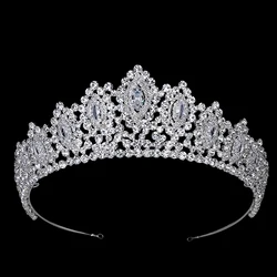 Hadiyana New AAA Rhinestone Crowns Vintage Style Big Zircon Shape Wedding Accessories Bridal Hair Tiaras Party BC3707