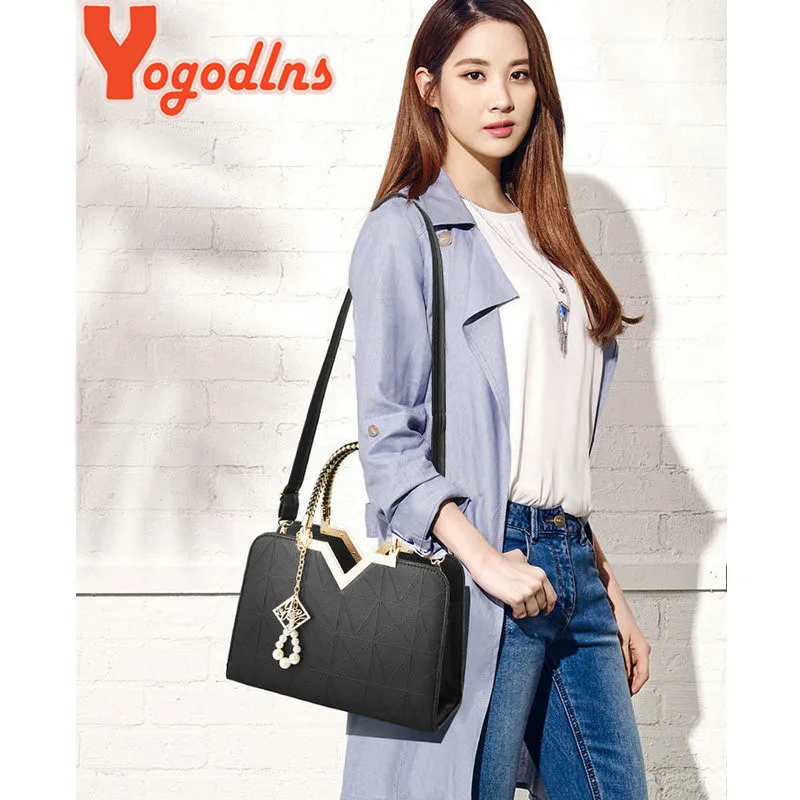 Yogodlns New Summer Female Handbag Women Multi-Pocket Zipper Shoulder Bag PU Leather Women Crossody Bag Famous Brand Purse