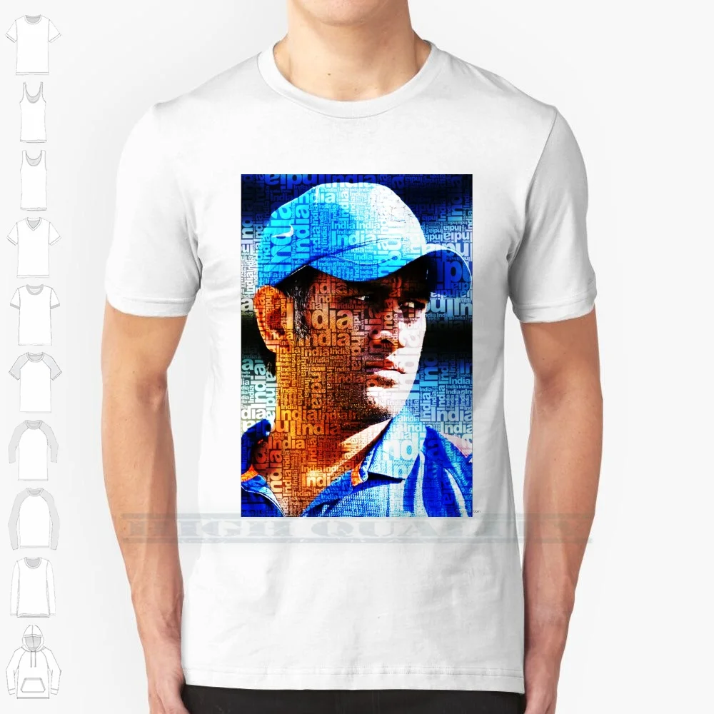 Dhoni Typography Trendy Art 100% Cotton T Shirt Tee Short Sleeve Long Sleeve Gift