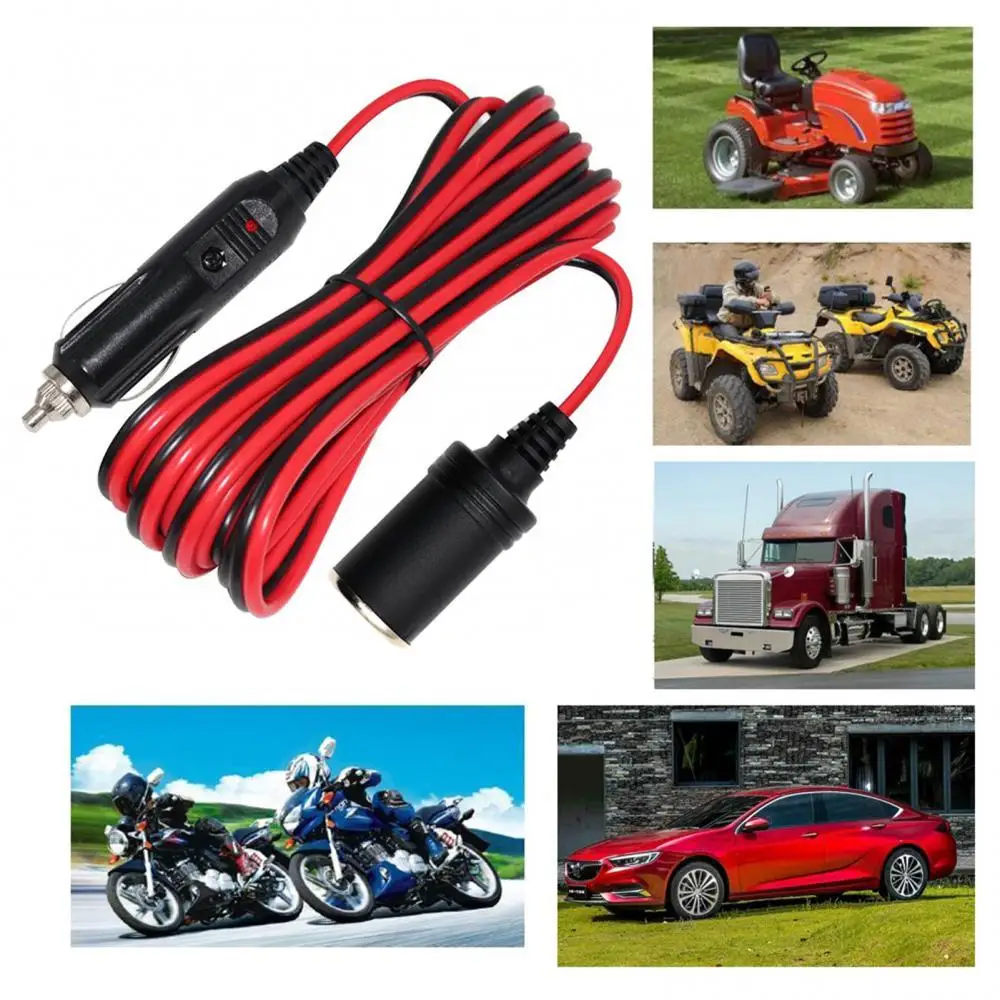 100W 12/24V Car Cigarette Cigars Lighter Extension Cable Socket Lead Cord Adapter