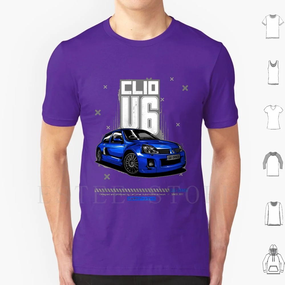 Clio V6-Carcorner T Shirt DIY Big Size 100% Cotton Kangoo Koleos Captur Sandero Master Espace Fluence Kwid Car Logan Clio 2019