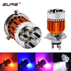 2pcs H4 LED Motorcycle Headlight Bulb HS1 LED Moto Scooter Light Hi/Lo with Angel eye Motor Bike Headlamp led car lights 12V 24V