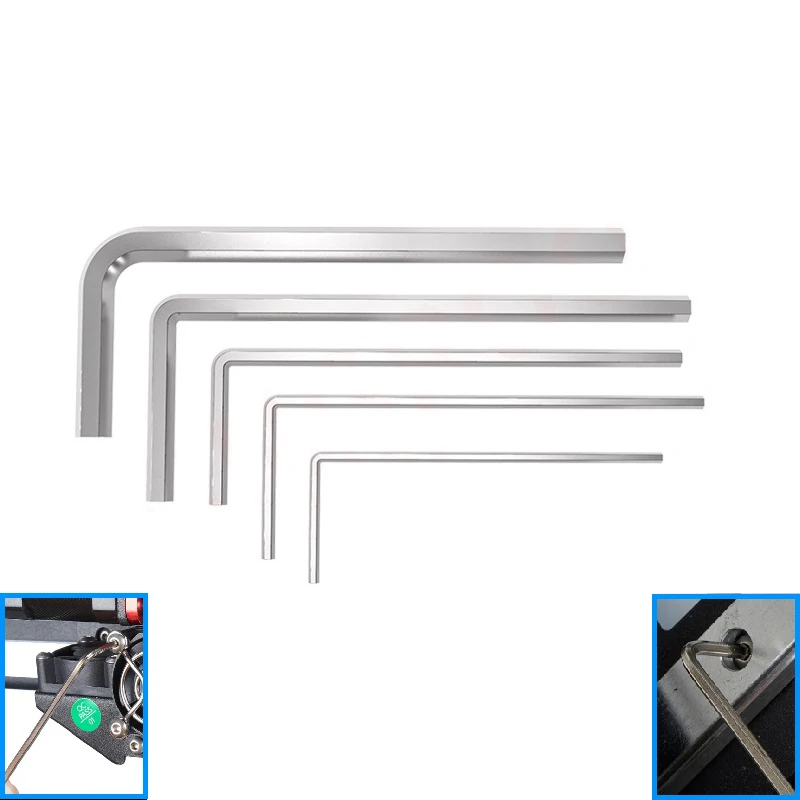 5pcs L shaped hex hexagon key allen wrench Removal Tools M2 M3 M4 M5 1.5/2/3/4mm carbon steel allen key 3D printer parts