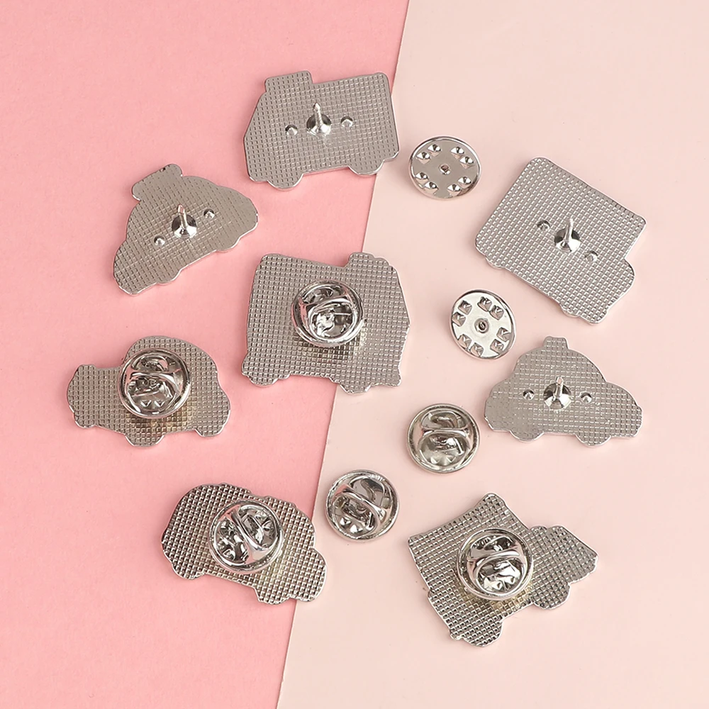 Cartroon Cute Ambulance Brooches School Bus Enamel Pins Taxi Fire Truck Bulldozer Lapel Pin Custom Badge Shirt Bag Jewelry Gifts view 6