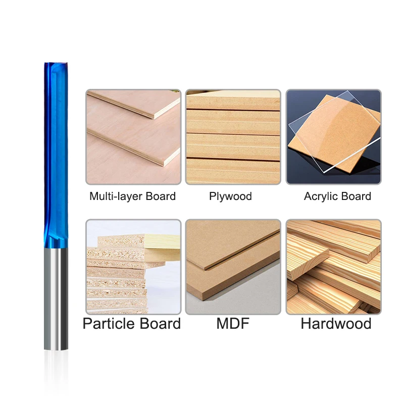 1 adet 2 Flüt Düz Uçlu Değirmen Karbür Yönlendirici Bit Ahşap, PVC, Plastik CNC Gravür Freze Araçları 4mm/6mm Shank freze kesicisi