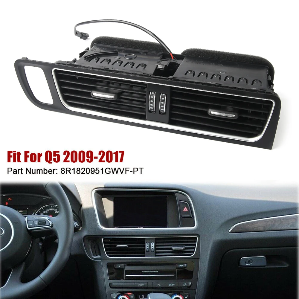 1 pc Air Conditioner Outlet Air Conditioning Vents &Plate Frame for Audi Q5 2009 - 2018  OE: 8R1820951GWVF-PT