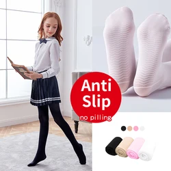 Collant da ballo per bambini Collant antiscivolo Collant senza cuciture per ragazze Calze da balletto bianche Calze da ballo in microfibra