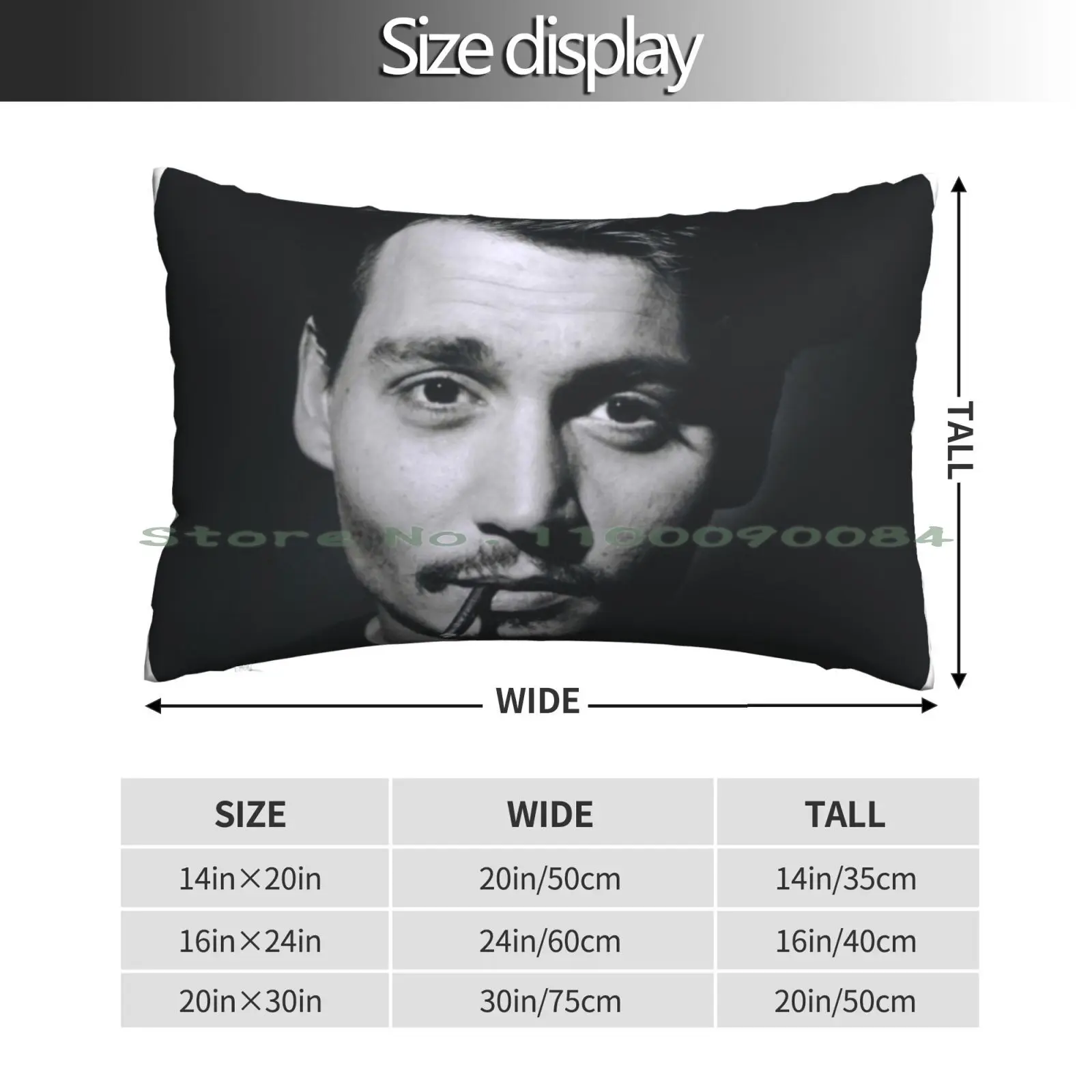 Johnny Depp-Pillow Case 20x30 50*75 Sofa Bedroom Cottagecore Kidcore Funny Sarcastic Long Rectangle Pillowcover Home Outdoor