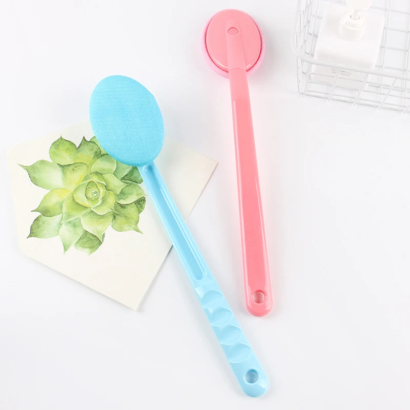 New 2021 Hot Selling Shower Detergent Lotion Applicator Sponge Bath Back Brush Long Handle Body Wash Skin Brush Drop Shipping