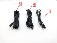 black 3.5mm x 1.35mm DC Power Adapter Extension Cable, 22AWG, 1M,3M,5M