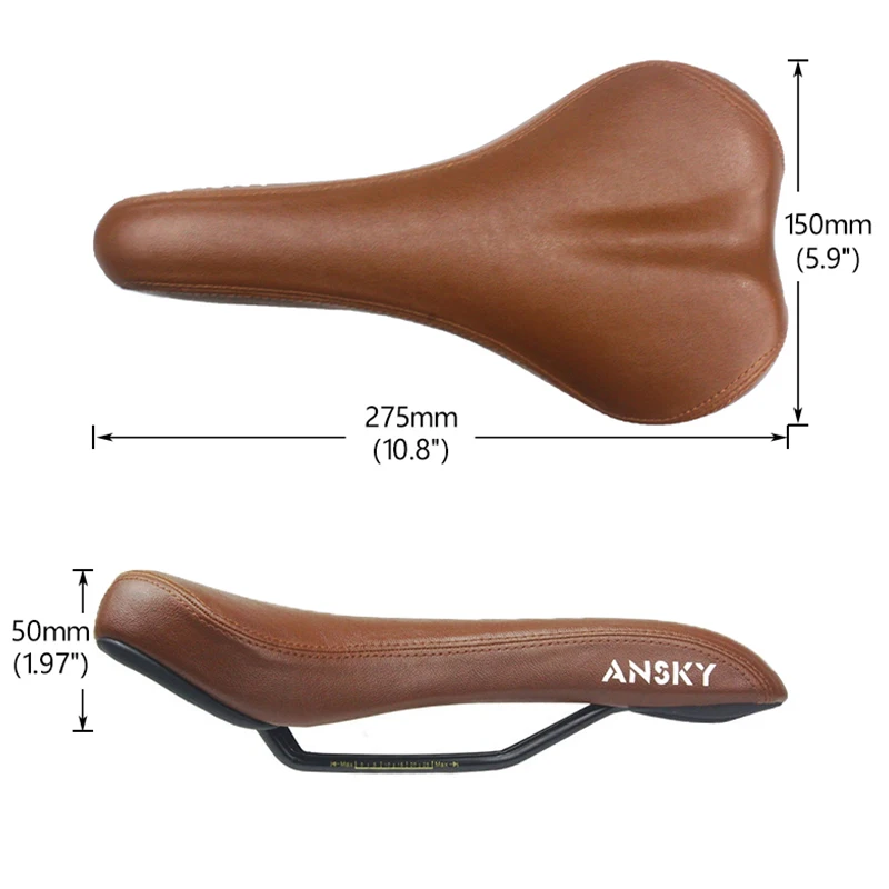 Bicycle Saddle Vintage Bike Seat Cycling Saddle Retro Custion Road Bike MTB Saddle Classic PU Leather Brown Bike Seat Bike Parts