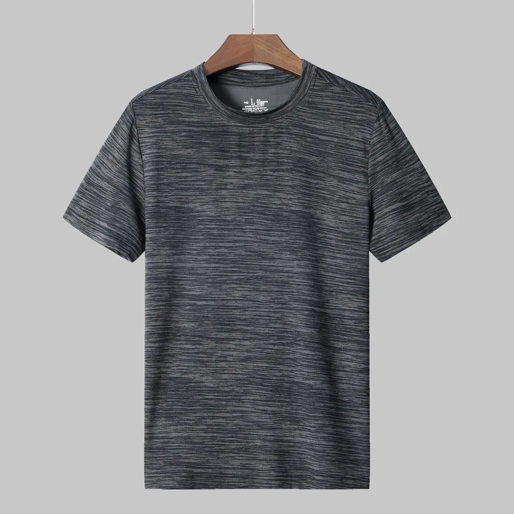 Men's Outdoor Clothes Men's Summer Casual O-neck T-shirt Fitness Sport Fast-dry Breathable Top Blouse Fitness Running Sports