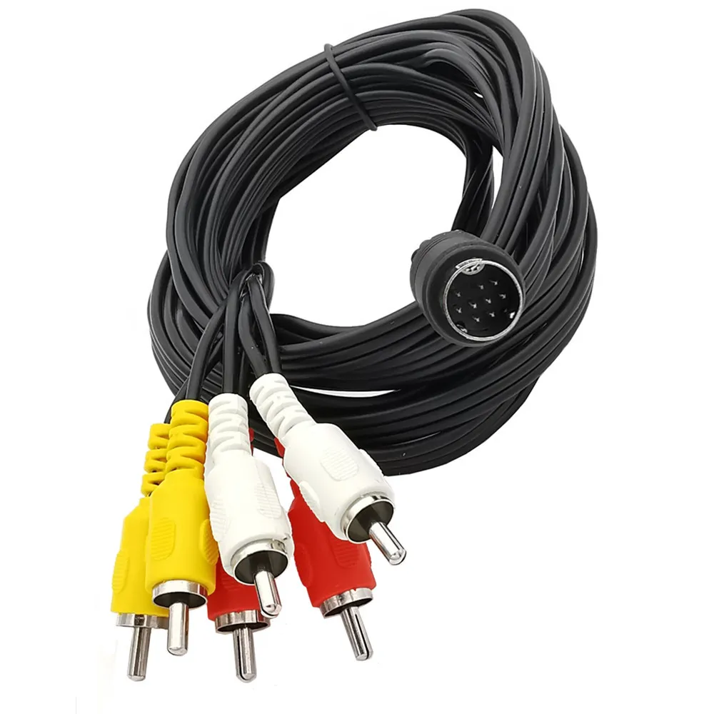 Mini Cable DIN de 9 pines macho a 6RCA para Audio y vídeo, dispositivo para televisores, pantallas, receptores de Audio y vídeo, equipo de monitoreo y más, 1,8