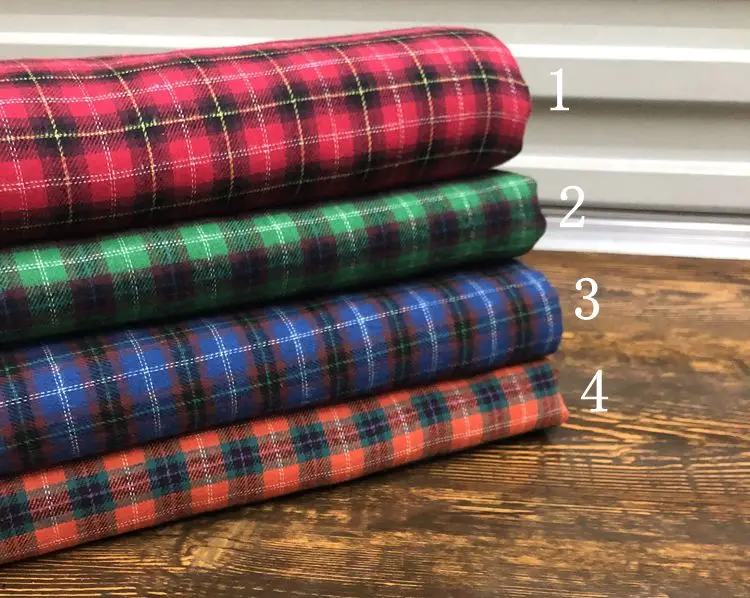 Fabric England College Style Scotland Red Classic Plaid Brushed Cotton DIY Cloth Clothes Fabric/1M