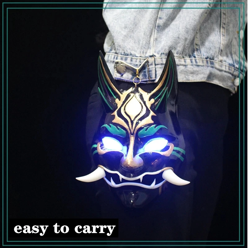 

Anime Game Genshin Impact Role Playing Accessories XIAO Yasha 25CM Luminous Mask Anime Resin Gift Children's Toys