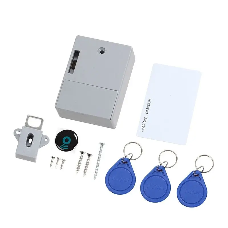 SMart Electronic Lock No Hole Installation Invisible Hidden RFID Furniture Keyless Door Lock For Drawer/Cabinet Sensor Locker sm