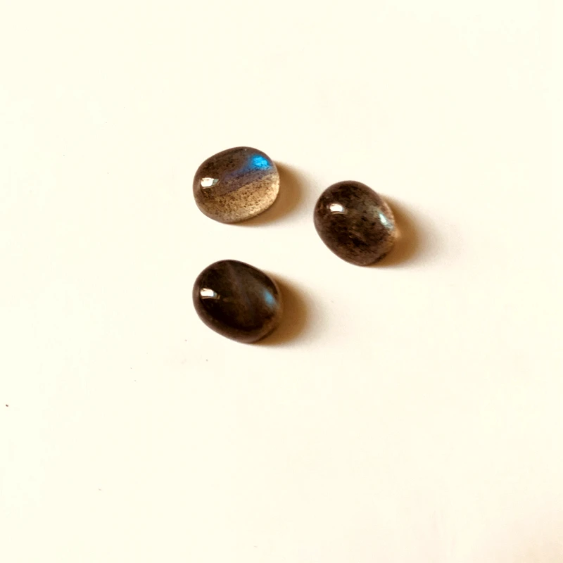 AAA Quality Blue Flash Labradorite Bead Cabochon 8x10mm Oval Gem Cabochons For Jewelry making, 2pcs/pack