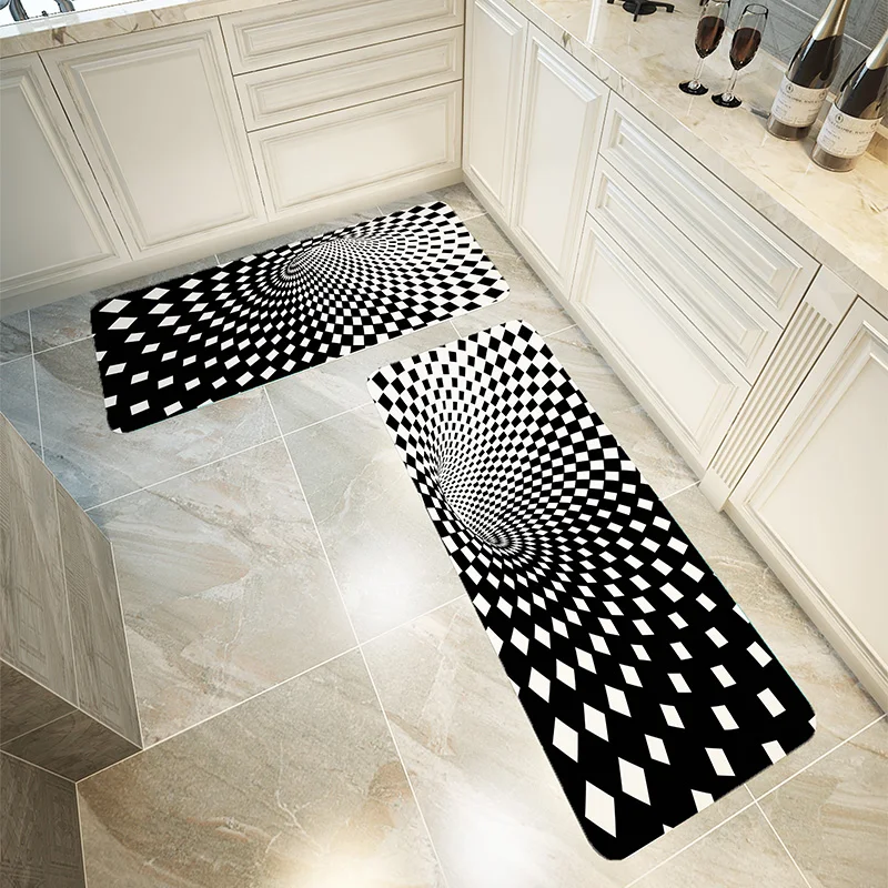 

3D Vortex Floor Mat Kitchen Bathroom Non-Slip Carpet Multi-Size Modern Living Room Bedroom Fun Entrance Door Mat Welcome Mat