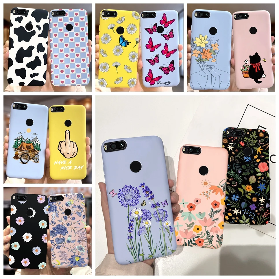 Patterned for case For Xiaomi Mi A1 Mi 5X Case Cover Flowers Butterfly Silicone Candy Cases For Xiomi Mia1 Mi5x MDG2 Soft Cover