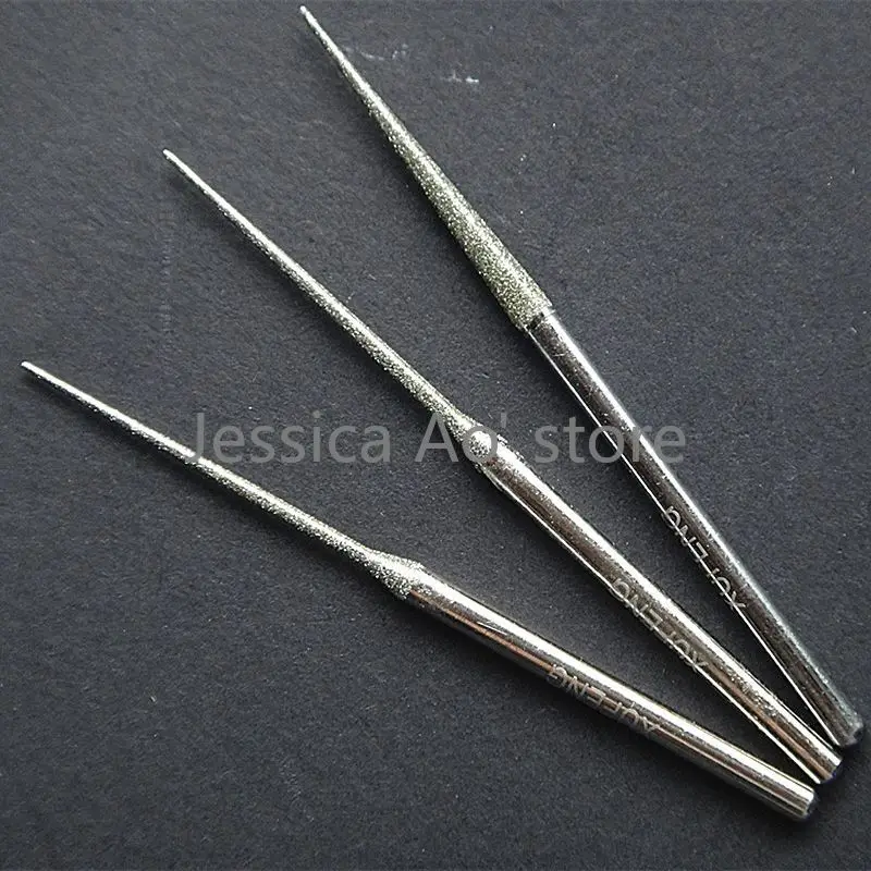 21pcs 3x70mm Sharp Pointed Emery Grinding Heads Boron Nitride Diamond Grinding Needle Jade Carving Tools Mold Lettering