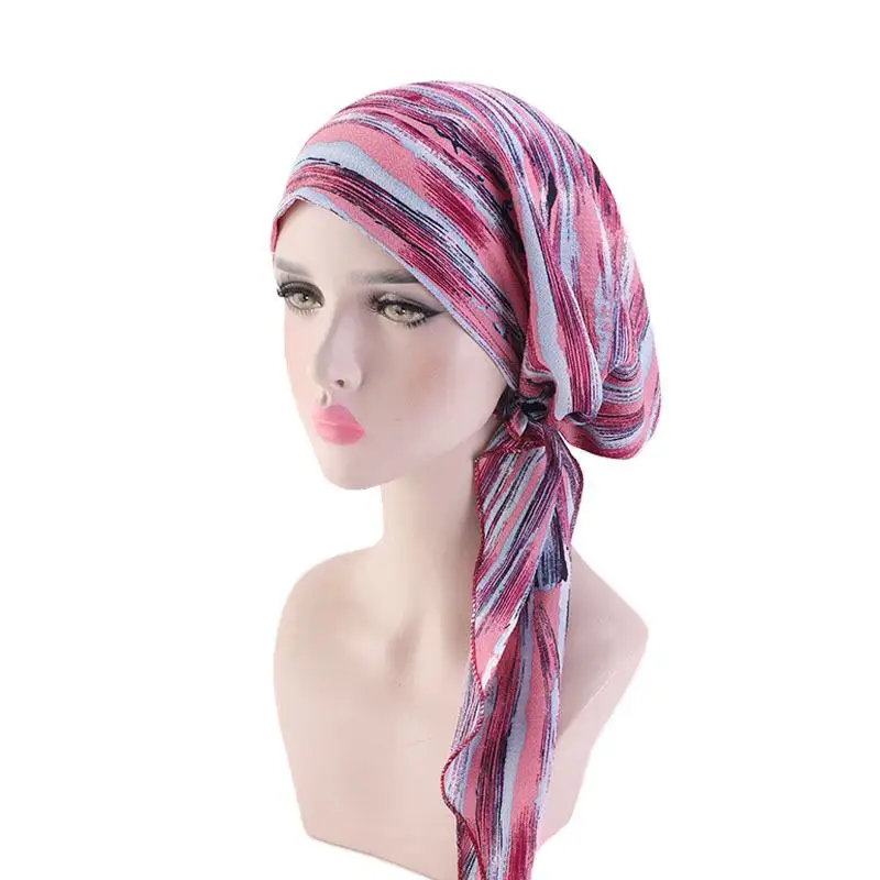 Frauen Muslimischen Gedruckt Hijab Hut Turban Krebs Chemo Cap Indische Beanie Blume Kopf Wickeln Schal Abdeckung Haarausfall Headwear Motorhaube neue