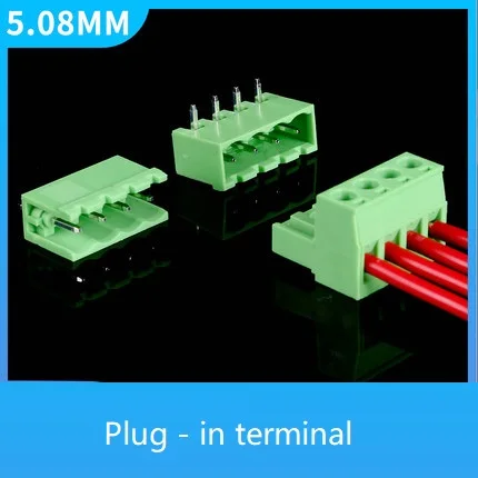 Welding terminal 2EDG5.08-2P3P6P10P plug bending-pin seat circuit board male pair plug and pull connector