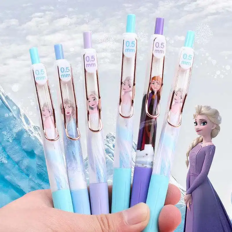 

36pcs/batch Disney Frozen gel pen cartoon office press buckle signature pen student writing pen black ink school supplies gift