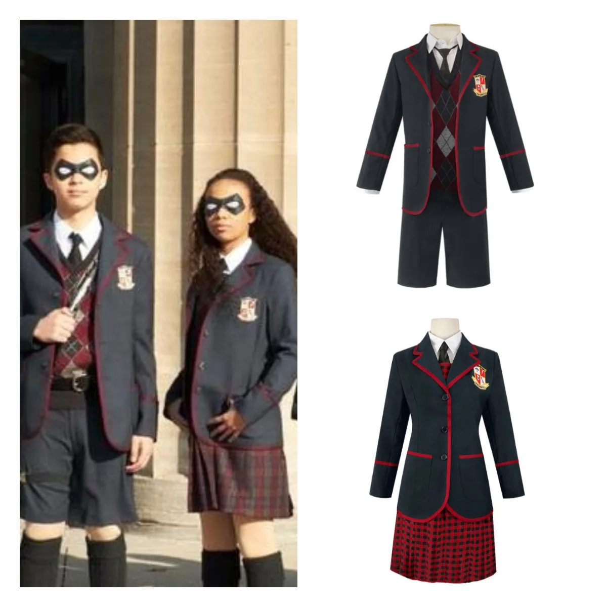 

The Umbrella Academy Anime Cosplay costume boys and girls school uniform set Halloween party dress