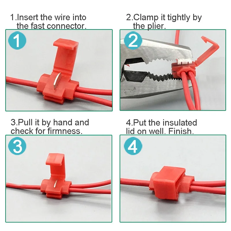 10PCS/20PCS Wire Connector Scotch Lock Snap AWG22-10 Without Breaking Cable Insulated Crimp Quick Splice Electrical Terminals