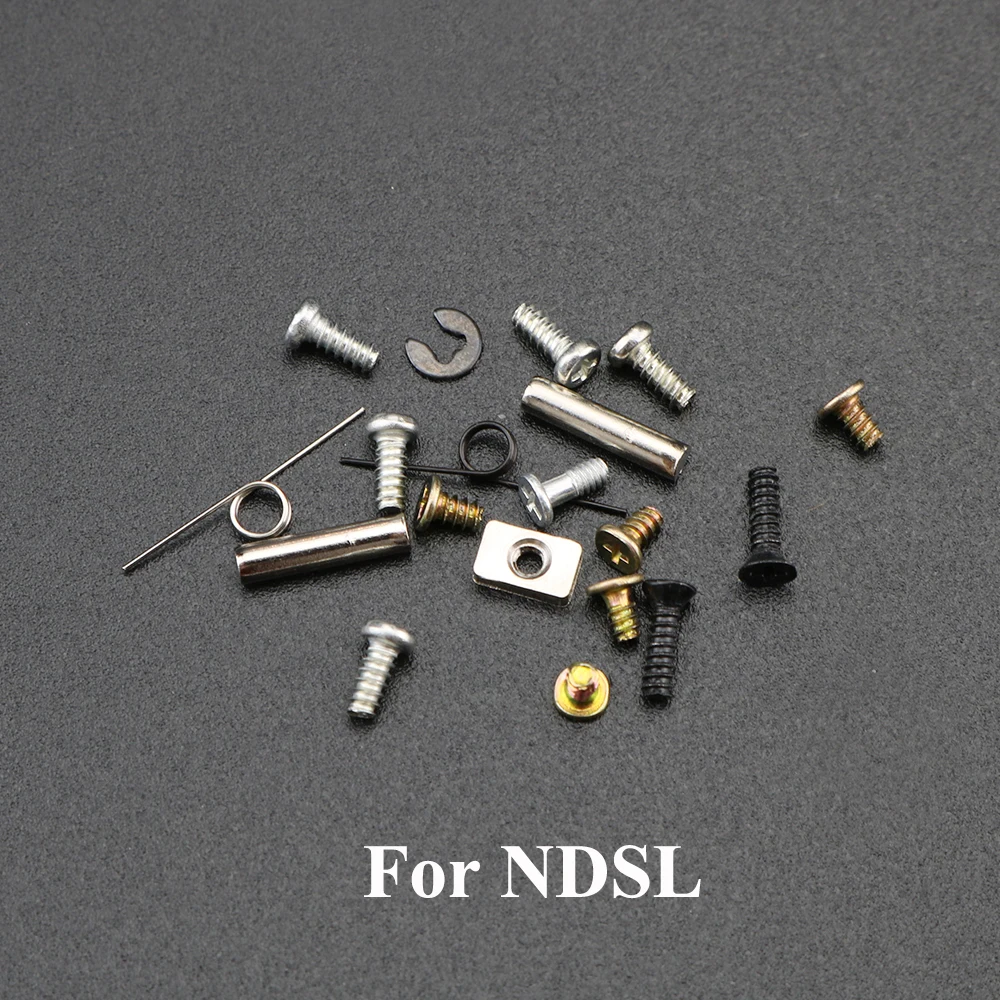 YuXi Screws Sets For 3DS LL XL For NDSL Full Set Of Screws Metal Parts LR Spring Nuts Metal Studs Repair Parts