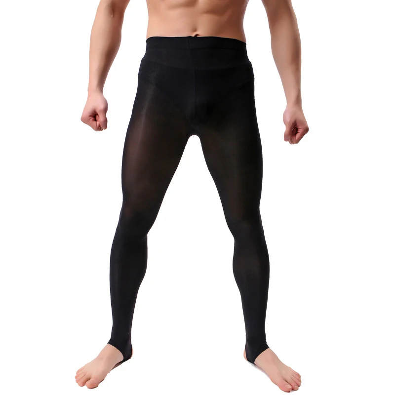 Sexy Men's Leggings Socks Dance Socks Casual See Through Johns Pants Underwear Tight Thermal Leggings Erotic Lingerie