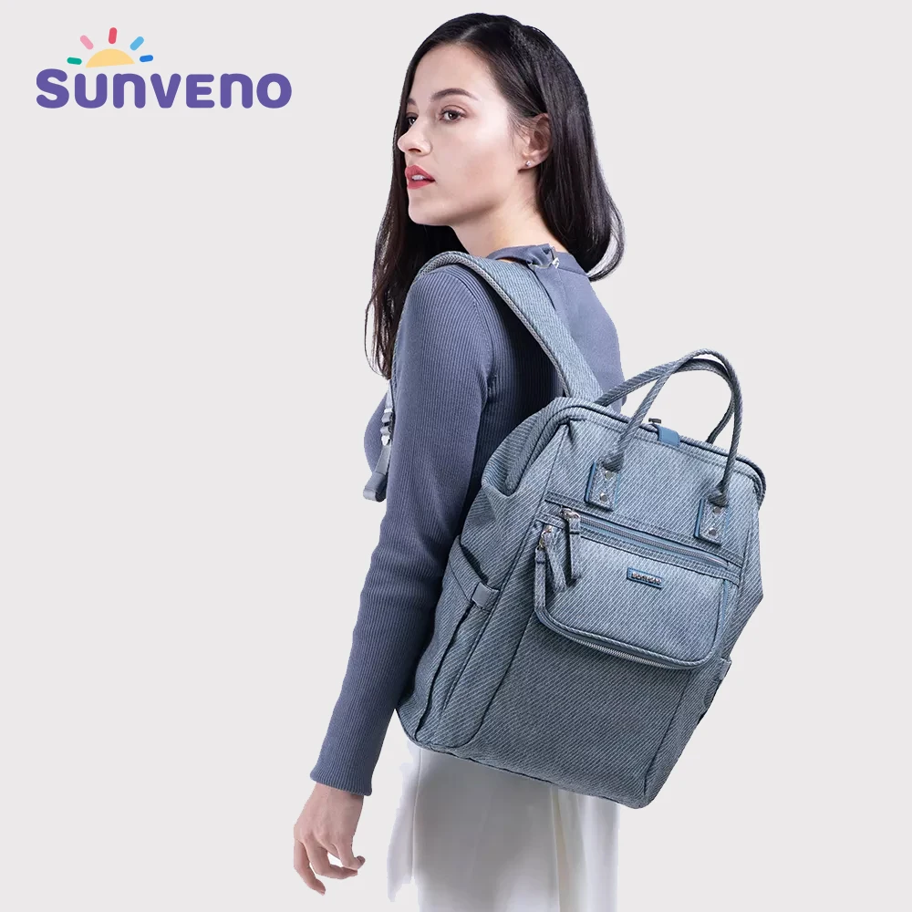 Sunveno-mochila de gran capacidad para pañales, Kits de bolsa de pañales impermeables, mochila de viaje de maternidad, bolso de lactancia