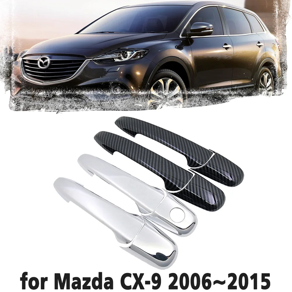 

Black Carbon Fiber handle Or Chrome Side Door Cover Trim Set for Mazda CX-9 CX9 CX 9 2006~2015 Car Accessories 2007 2008 2009