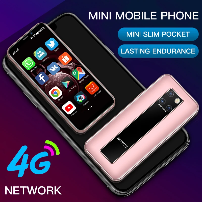 Soyes S10H Siêu Mini Điện Thoại Thông Minh Với RAM 3GB ROM 64GB Android 9.0 Hỗ Trợ Google Play Store Cực mỏng Thẻ Sinh Viên Điện Thoại Di Động