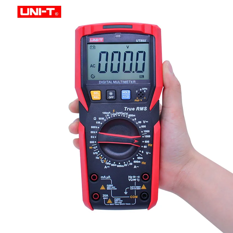 With EVA BOX UT89X UT89XD Professional Digital Multimeter True RMS NCV 20A Current AC DC Voltmeter Capacitance Resistance Tester