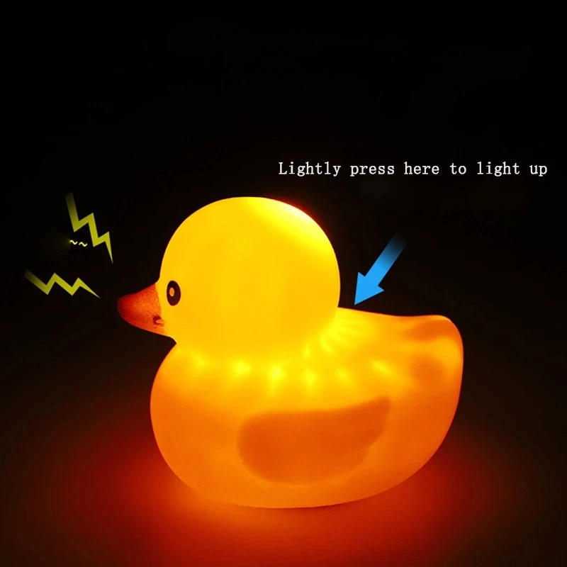 Duck Toy Car Ornaments Yellow Duck with Propeller Helmet Car Dashboard Decor Squeaking Glowing Rubber Duck Toys for Adults Kids