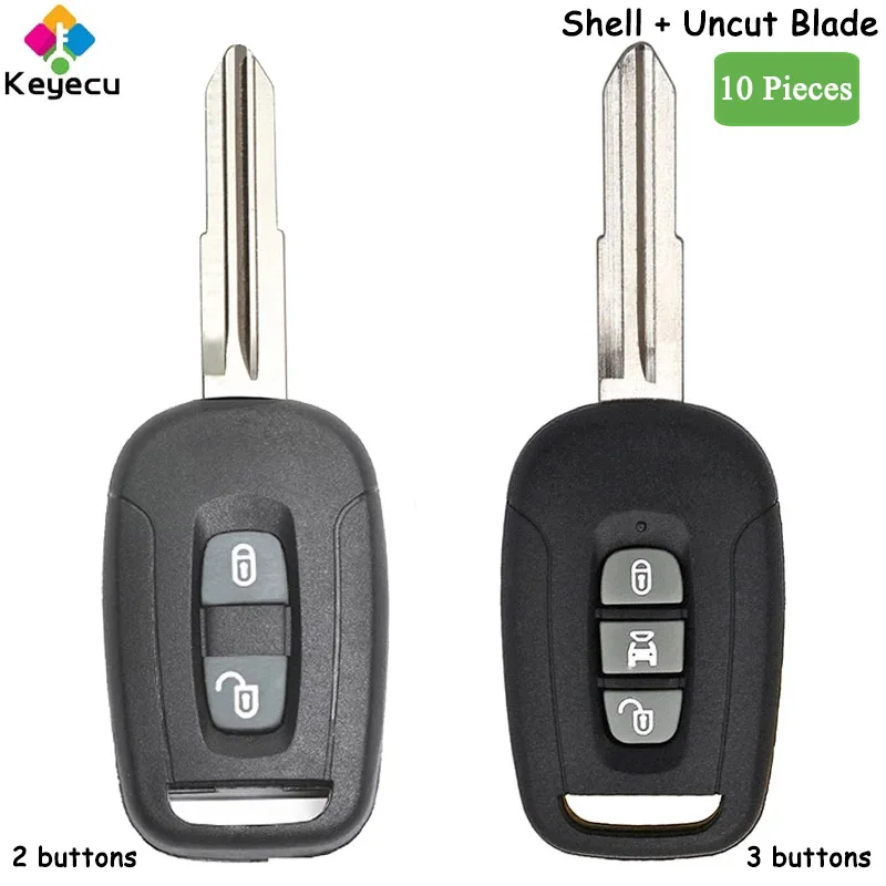 

KEYECU 10 Pieces Replacement Remote Car Key Shell Case With 2 3 Buttons Fob for Chevrolet Captiva 2008 2009 2010 2011 2012 2013