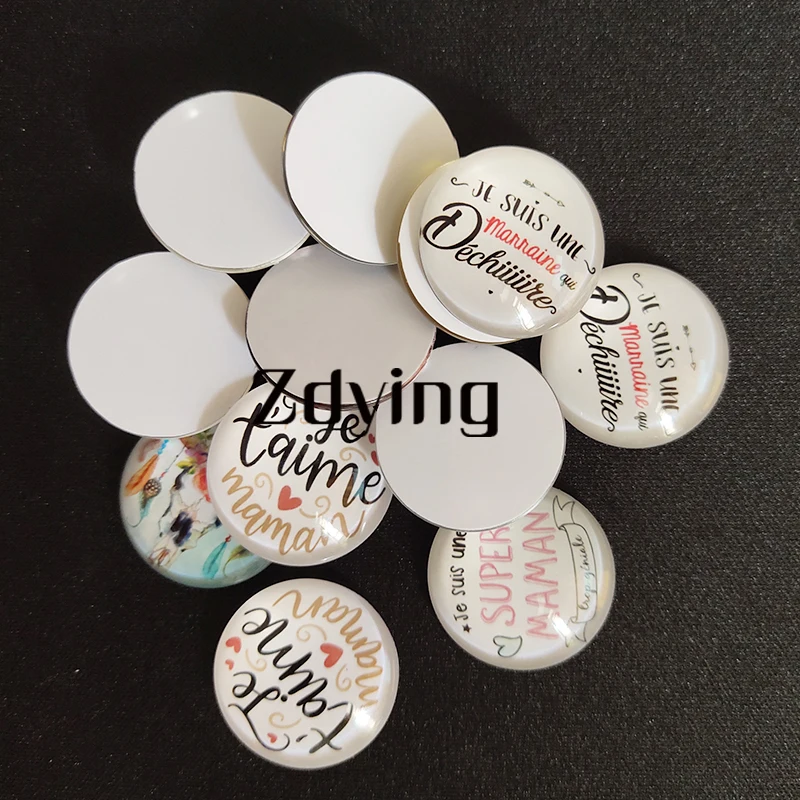 ZDYING New 12mm/20mm/25mm Je suis une marraine qui dechire Round Glass Cabochon Demo flat back Making findings Handmade Charm